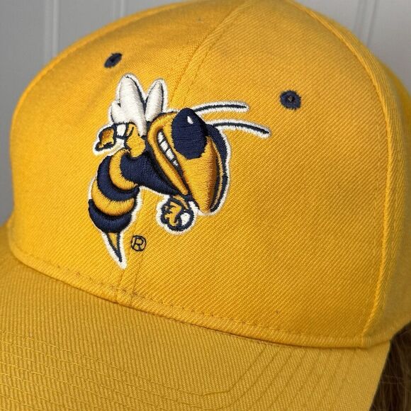 Vintage 90s Zephyr Zfit Georgia Tech Yellow Jackets Buzz Hat Cap Size 7 - Picture 2 of 9